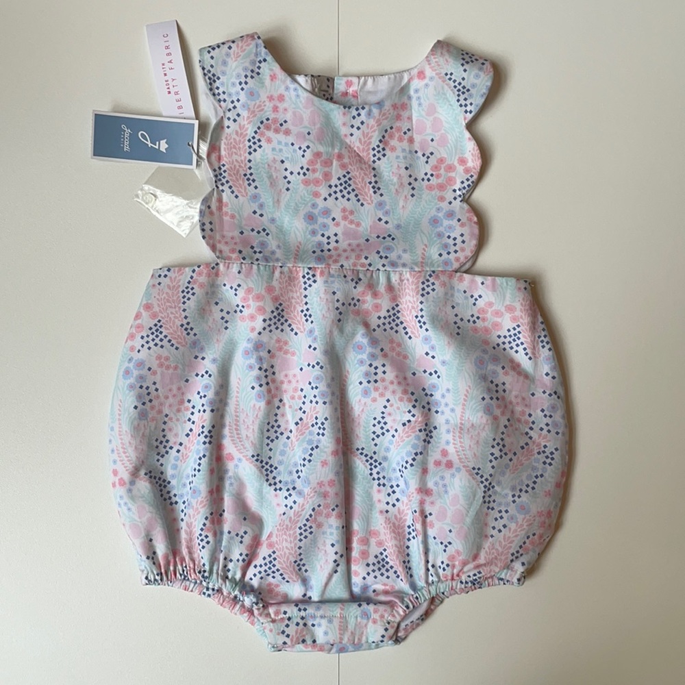 Jacadi Liberty Print Bubble Romper 6M Girls